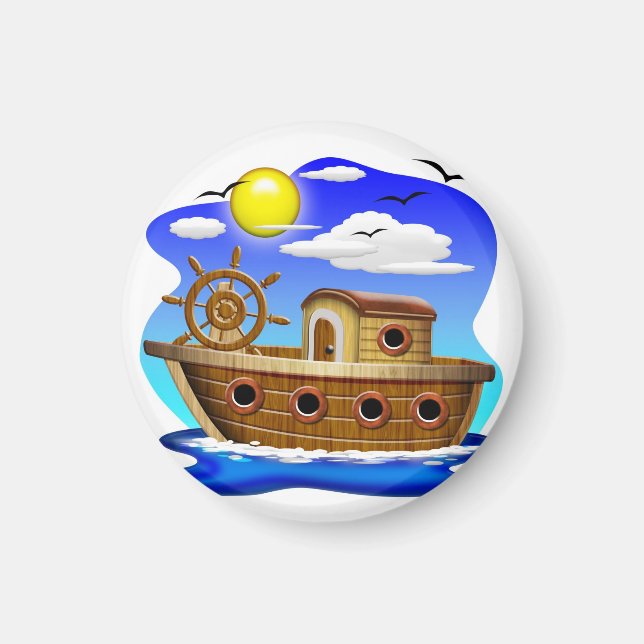 Fishing Boat Cartoon  Magnet (Front)