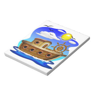 Fishing Boat Cartoon Notepad