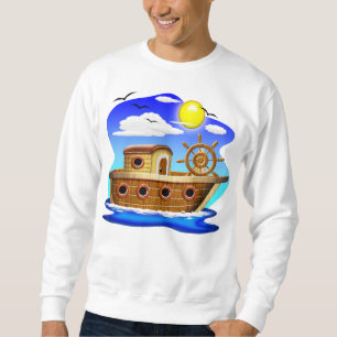 Fishing Boat Cartoon Sweatshirt