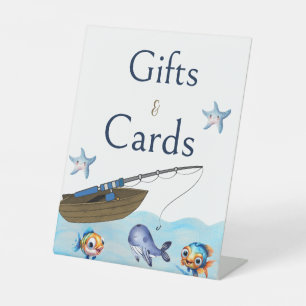 Fishing boat Gift and Cards Pedestal Sign