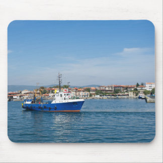 Fishing boat going to the sea mouse pad