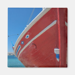 Fishing Boat In The Port Of Mykonos In Cyclades Magnet