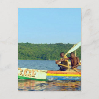 FISHING BOAT Lake Victoria Kenya Postcard