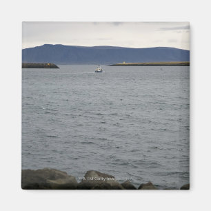 Fishing boat leaving harbour, Reykjavik, Iceland Magnet