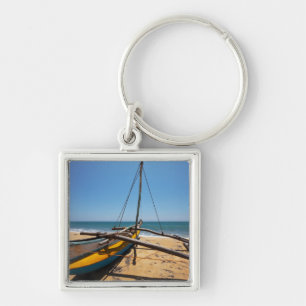 Fishing Boat Moored On Beach Keychain