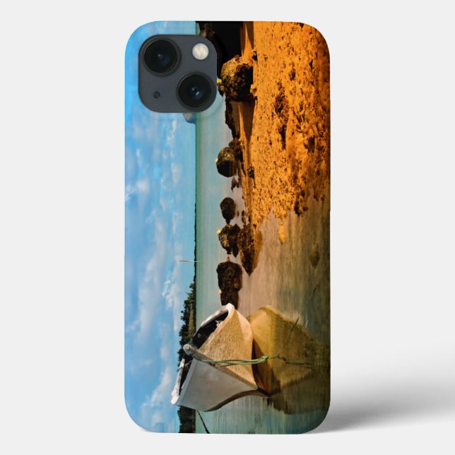 Fishing Boat On Mauritian Beach With Islet Case-Mate iPhone Case (Back)
