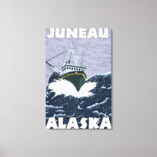 Fishing Boat Scene - Juneau, Alaska Canvas Print