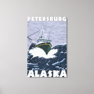 Fishing Boat Scene - Petersburg, Alaska Canvas Print