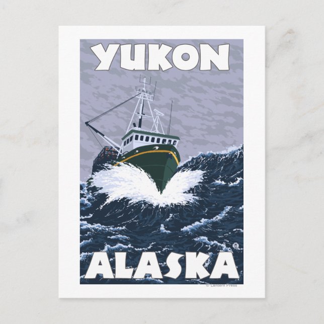 Fishing Boat Scene - Yukon, Alaska Postcard (Front)