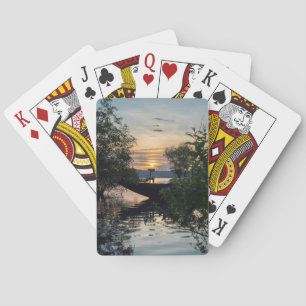 Fishing Boat Sunrise Playing Cards