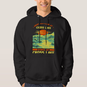 Fishing Boating Camping Lake Vacation Cross Lake Hoodie