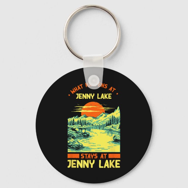 Fishing Boating Camping Lake Vacation Jenny Lake  Keychain (Front)