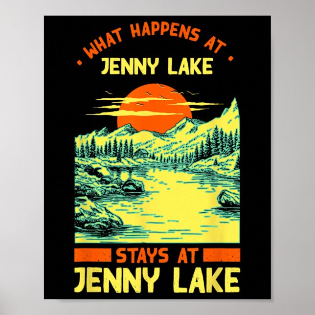 Fishing Boating Camping Lake Vacation Jenny Lake  Poster (Front)