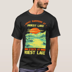 Fishing Boating Camping Lake Vacation Priest Lake T-Shirt