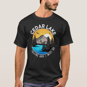 Fishing Boating Camping Lakeview Cedar Lake T-Shirt