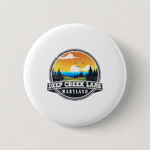 Fishing Boating Camping - Lakeview Deep Creek Lake 2 Inch Round Button