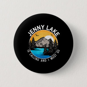 Fishing Boating Camping - Lakeview Jenny Lake  2 Inch Round Button