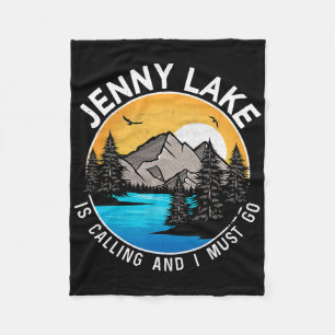 Fishing Boating Camping - Lakeview Jenny Lake Fleece Blanket