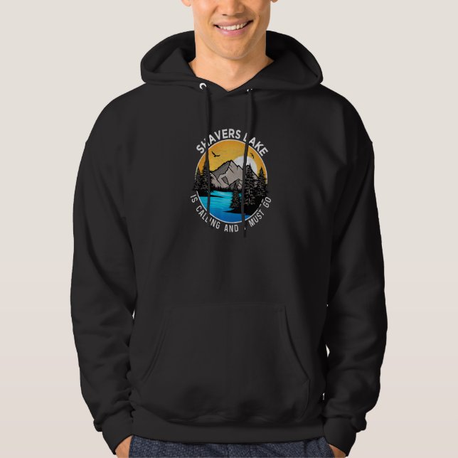Fishing Boating Camping  Lakeview Shavers Lake Hoodie (Front)