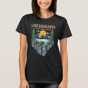 Fishing Boating Camping My Happy Place Lake Sakak T-Shirt