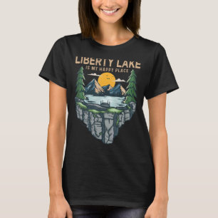 Fishing Boating Camping My Happy Place Liberty La T-Shirt