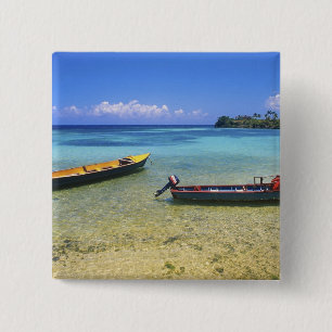 Fishing Boats, Boston Beach, Port Antonio, 2 Inch Square Button