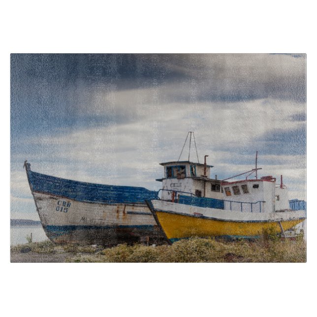 Fishing boats cutting board (Front)