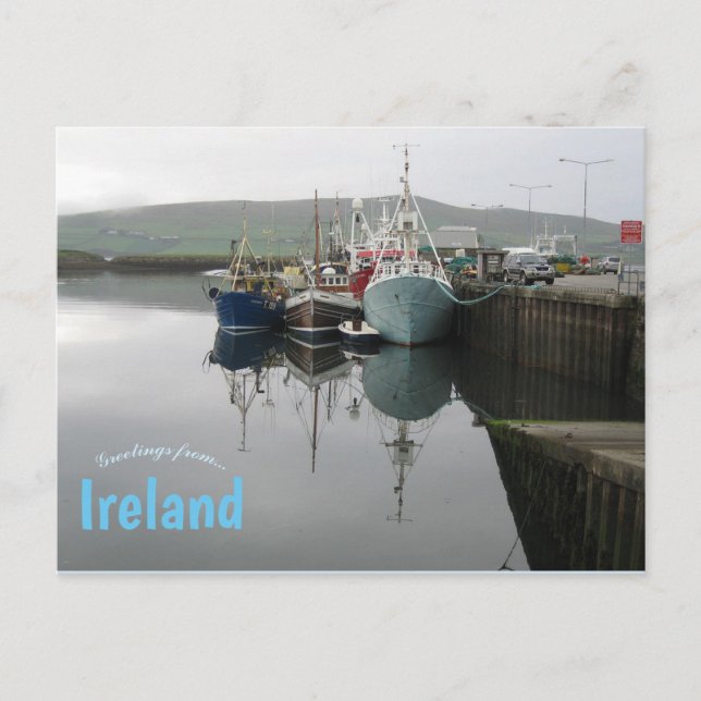 Fishing boats Dingle Harbour County Kerry Ireland Postcard (Front)