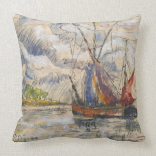 Fishing Boats in La Rochelle, c.1919-21 Throw Pillow