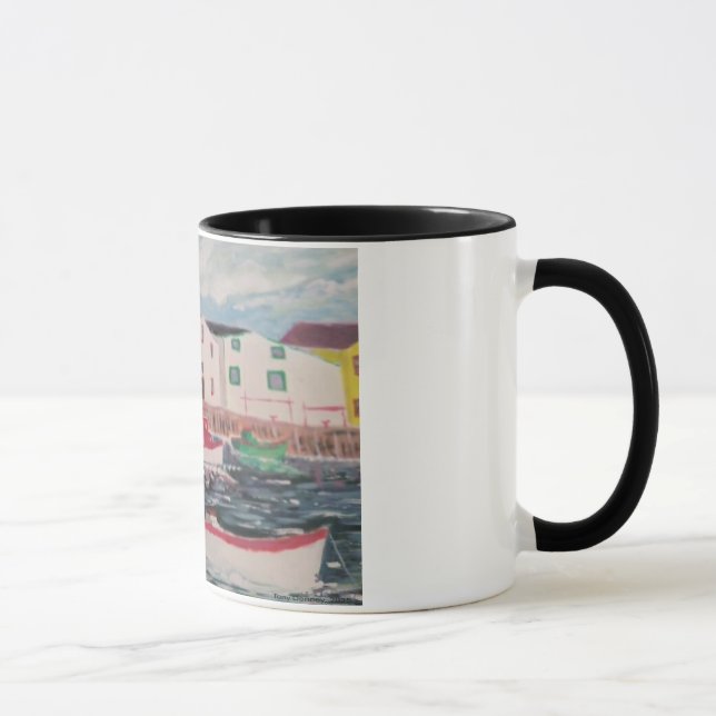 Fishing boats in NL Canada fishing village  Mug (Right)