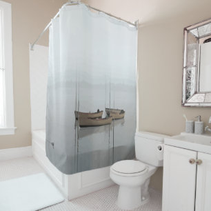 Fishing Boats in Soft Grey, Grey water & sky