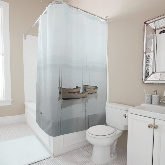 Fishing Boats in Soft Grey, Grey water & sky (In Situ)