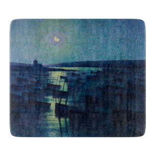 Fishing Boats in the Moonlight (Camaret, France) Cutting Board
