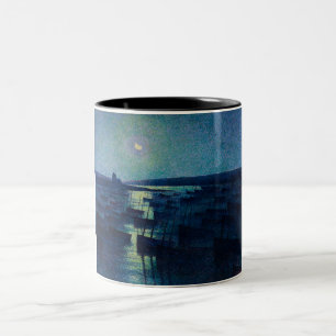 Fishing Boats in the Moonlight (Camaret, France) Two-Tone Coffee Mug