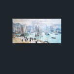Fishing Boats Leaving the Harbour | Claude Monet Canvas Print<br><div class="desc">Fishing Boats Leaving the Harbour,  Le Havre (1874) by French impressionist artist Claude Monet. Original fine art painting is an oil on canvas depicting an abstract seascape with ships on the water and people in the foreground.

Use the design tools to add custom text or personalize the image.</div>