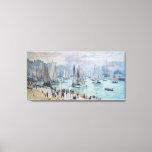 Fishing Boats Leaving the Harbour | Claude Monet Canvas Print<br><div class="desc">Fishing Boats Leaving the Harbour,  Le Havre (1874) by French impressionist artist Claude Monet. Original fine art painting is an oil on canvas depicting an abstract seascape with ships on the water and people in the foreground.

Use the design tools to add custom text or personalize the image.</div>
