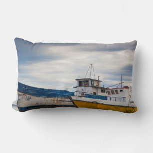 Fishing boats lumbar pillow