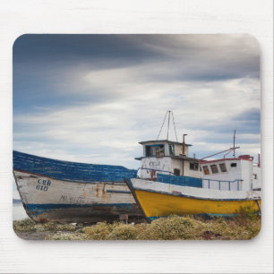 Fishing boats mouse pad