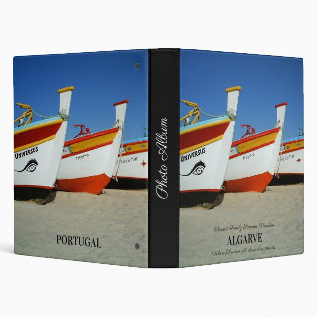 Fishing Boats on Algarve's Beach Photo Binder (Background)
