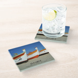Fishing Boats on Algarve's Beach Photo Glass Coaster