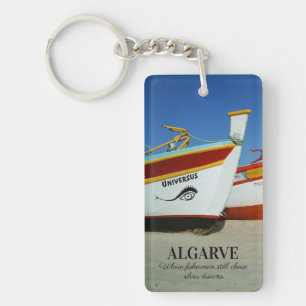 Fishing Boats on Algarve's Beach Photo Keychain