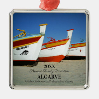 Fishing Boats on Algarve's Beach Photo Metal Ornament