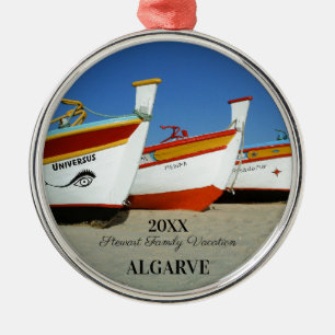 Fishing Boats on Algarve's Beach Photo Metal Ornament