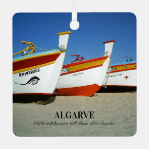 Fishing Boats on Algarve's Beach Photo Metal Ornament