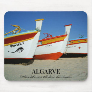 Fishing Boats on Algarve's Beach Photo Mouse Pad