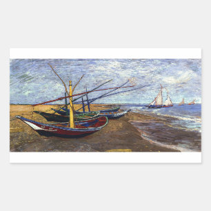 Fishing Boats on Beach Sticker