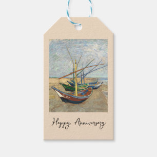 Fishing Boats on the Beach by Vincent Van Gogh Gift Tags
