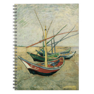 Fishing Boats on the Beach by Vincent van Gogh Notebook