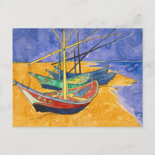 Fishing Boats on the Beach by Vincent Van Gogh Postcard
