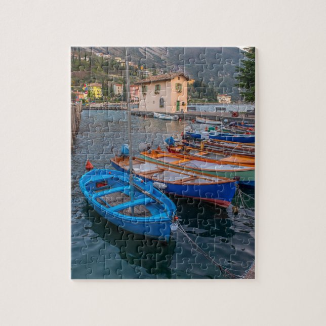 Fishing Boats on the Lake in Riva del Garda Italy Jigsaw Puzzle (Vertical)
